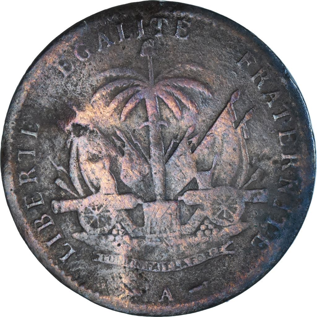 Haiti | 1 Centime Coin | Palm Tree | Cannon | Km:48 | 1886 - 1895
