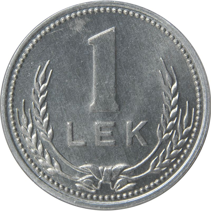 Albansk 1 Lek Mønt | Pentagonformede Roser | KM74 | 1988