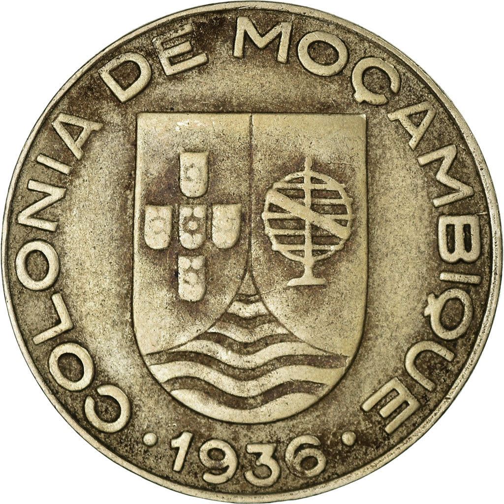 Mozambique | 1 Escudo Coin | Globe | Shield | Km:66 | 1936