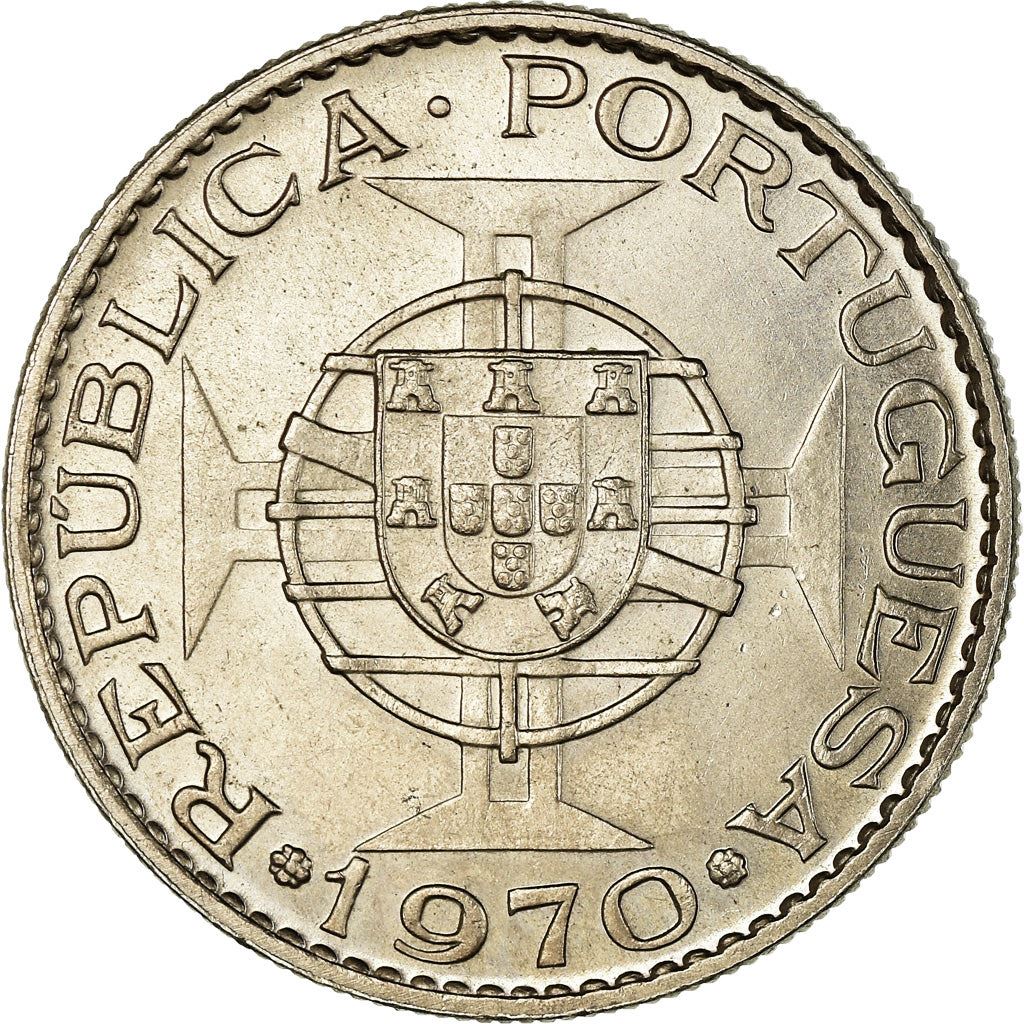 Angola | 10 Escudos Coin | Horse | Elephant | Shield | Km:79 | 1969 - 1970