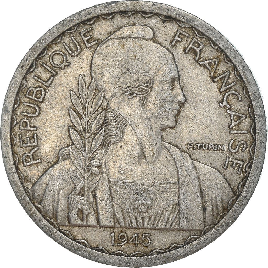 French Indochina | 20 Cents Coin | Rice plant | Km:29 | 1945
