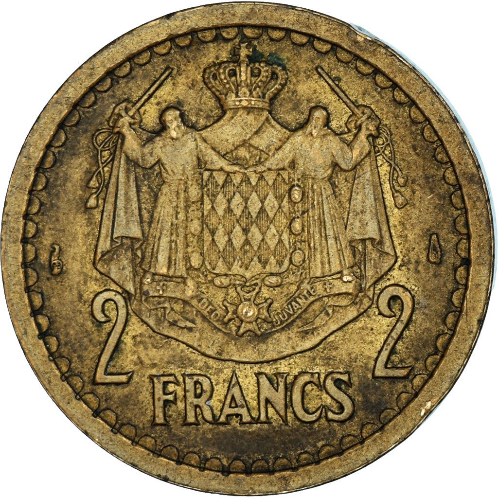 Monaco | 2 Francs Coin | Louis II | Km:121A | 1945
