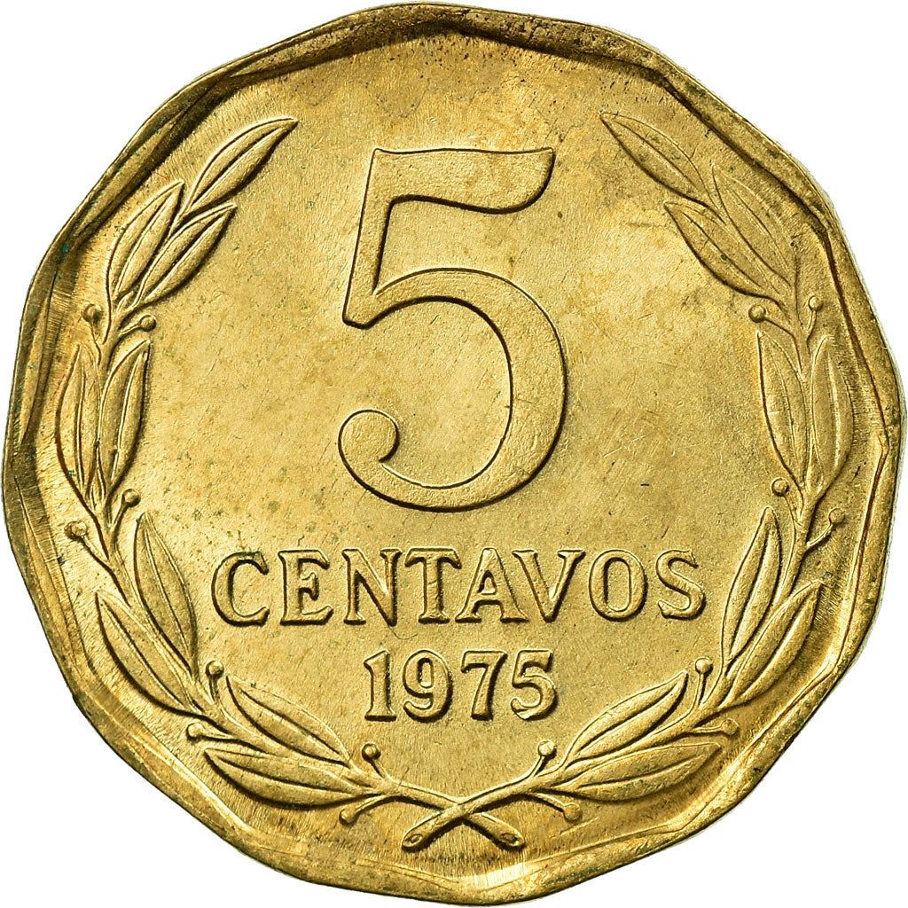Chile 5 Centavos Coin | KM204 | 1975 - 1976