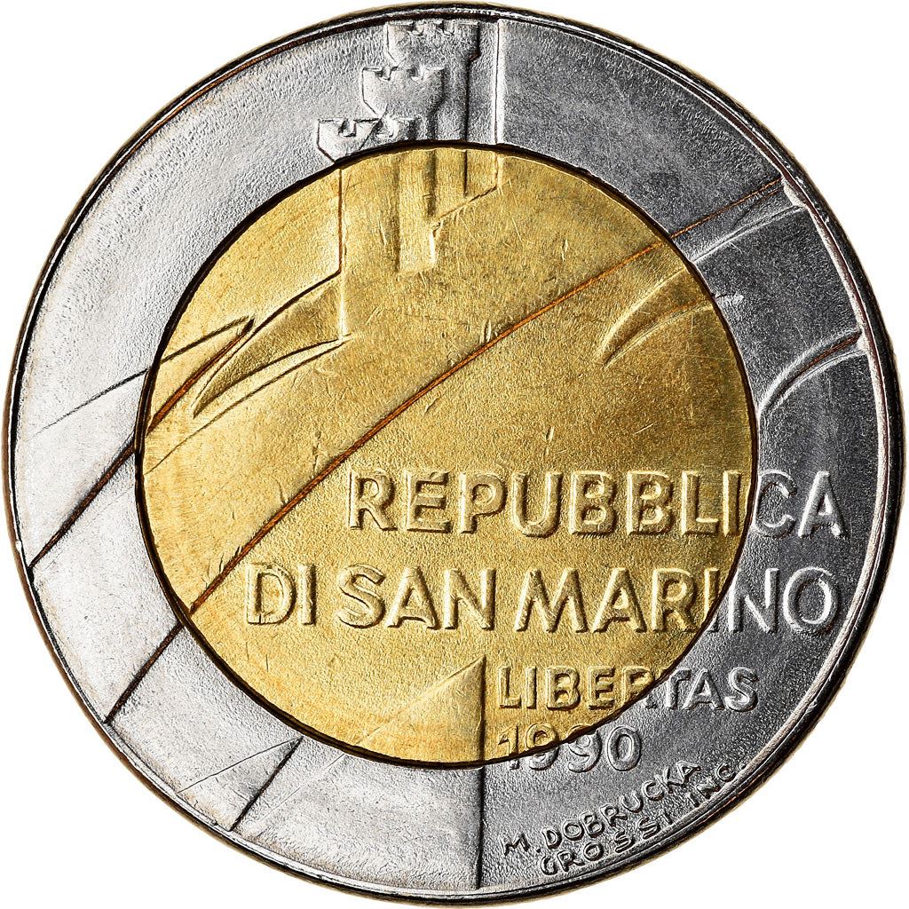 San Marino | 500 Lire Coin | Anniversary of San Marino | Km:256 | 1990