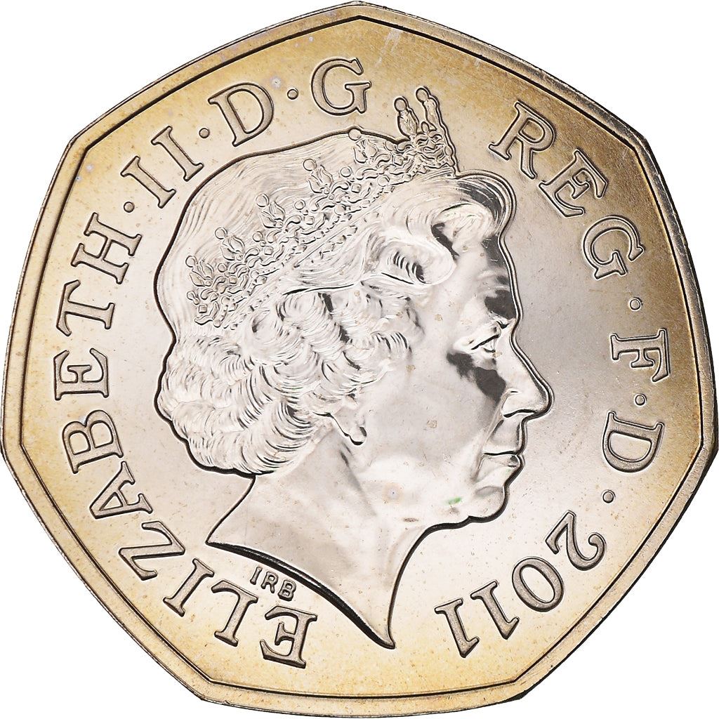 United Kingdom 50 Pence Coin | Elizabeth II 4th portrait | Taekwondo | 2011