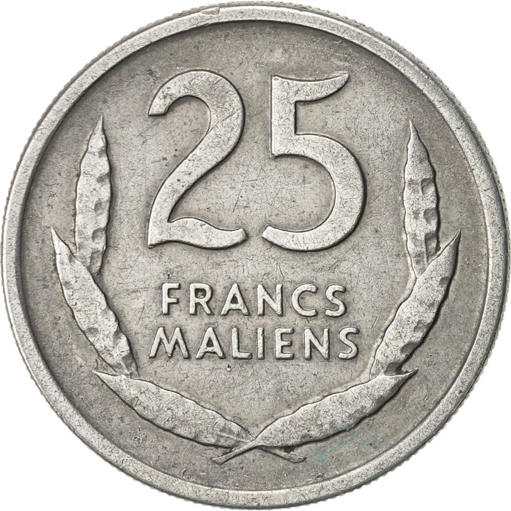 Mali | 25 Francs Maliens Coin | Lion's head | Km:4 | 1961