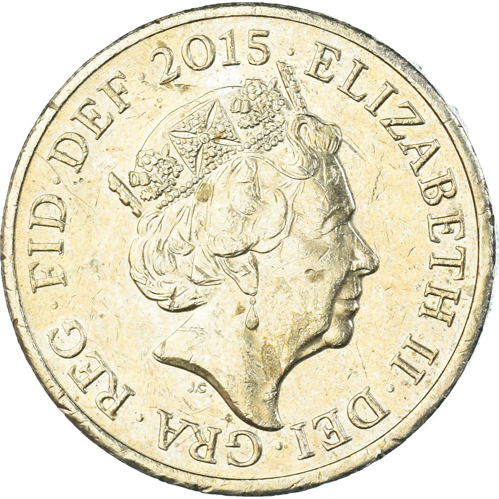 Verenigd Koninkrijk 1 Pond Munt | Elizabeth II 5e portret | Koninklijke Wapens | 2015