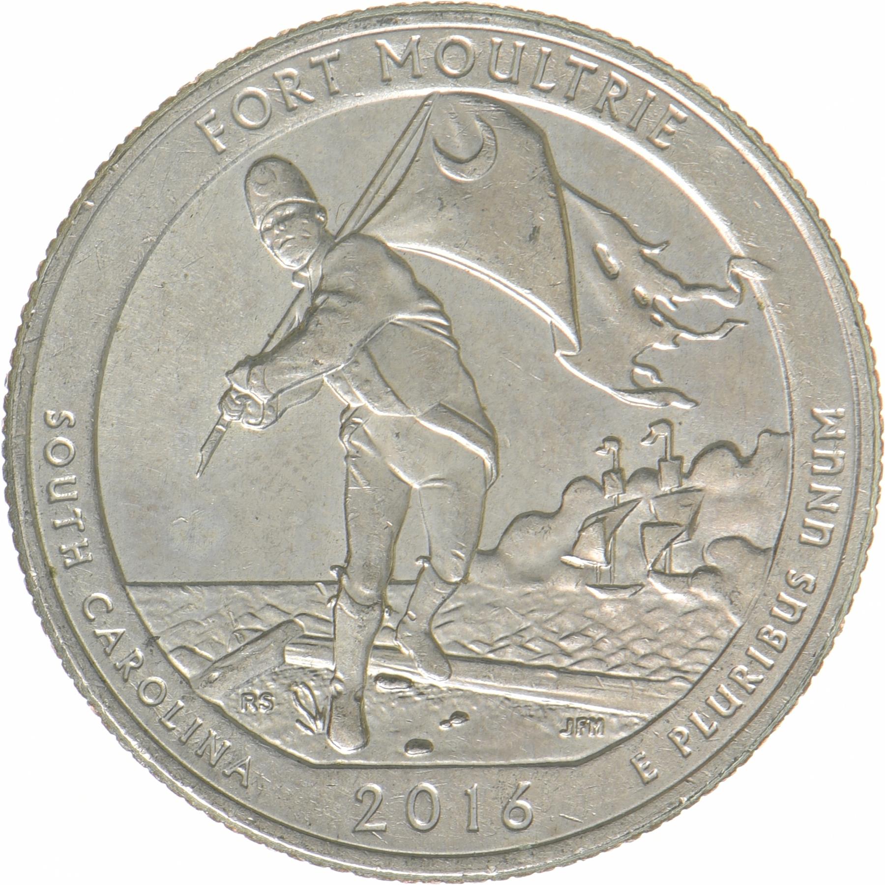 United States | 1/4 Dollar Coin | Fort Moultrie | KM:639 | 2016