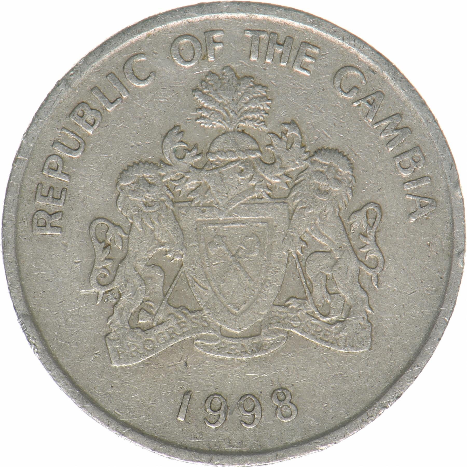 The Gambia | 50 Bututs Coin | African ox | Km:58 | 1998
