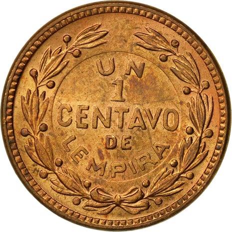 Honduras 1 Centavo Coin | Pyramid | Wreath | KM77.2 | 1954 - 1957