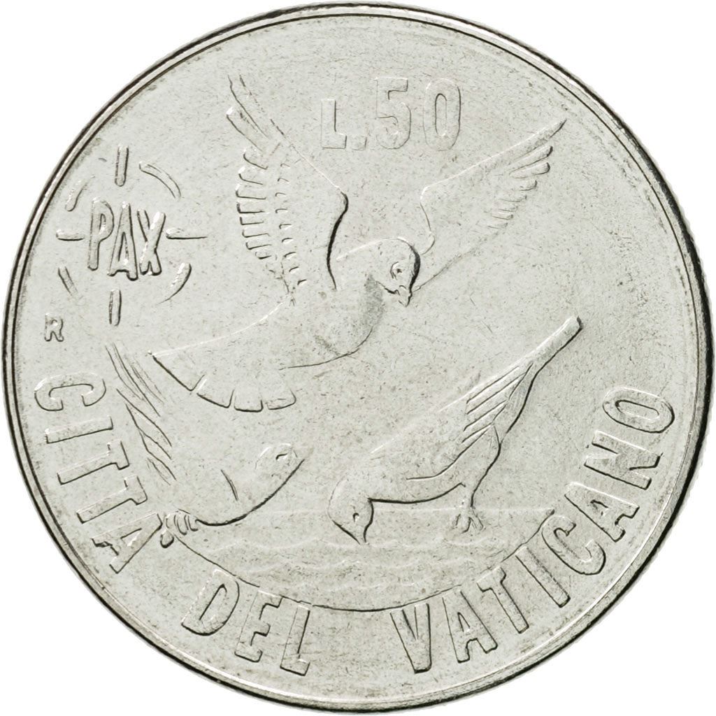 Vatican City | 50 Lire Coin | Doves | Km:179 | 1984