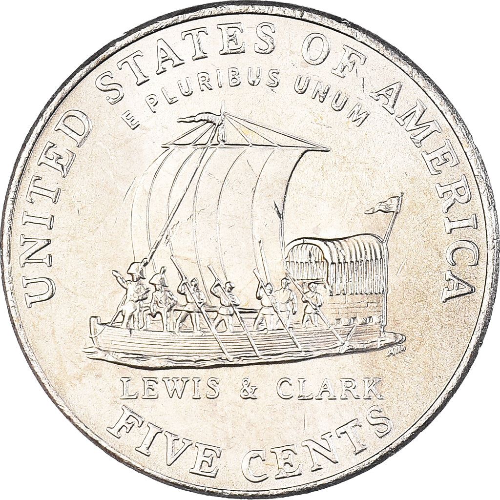 United States | 5 Cents Coin | Jefferson Nickel | Boat | Lewis and Clark | KM361 | 2004