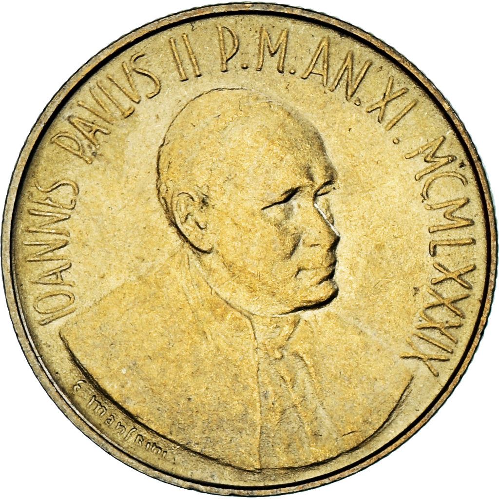 Vatikanstaten | 200 Lire-mønt | Johannes Paul II | Km:217 | 1989