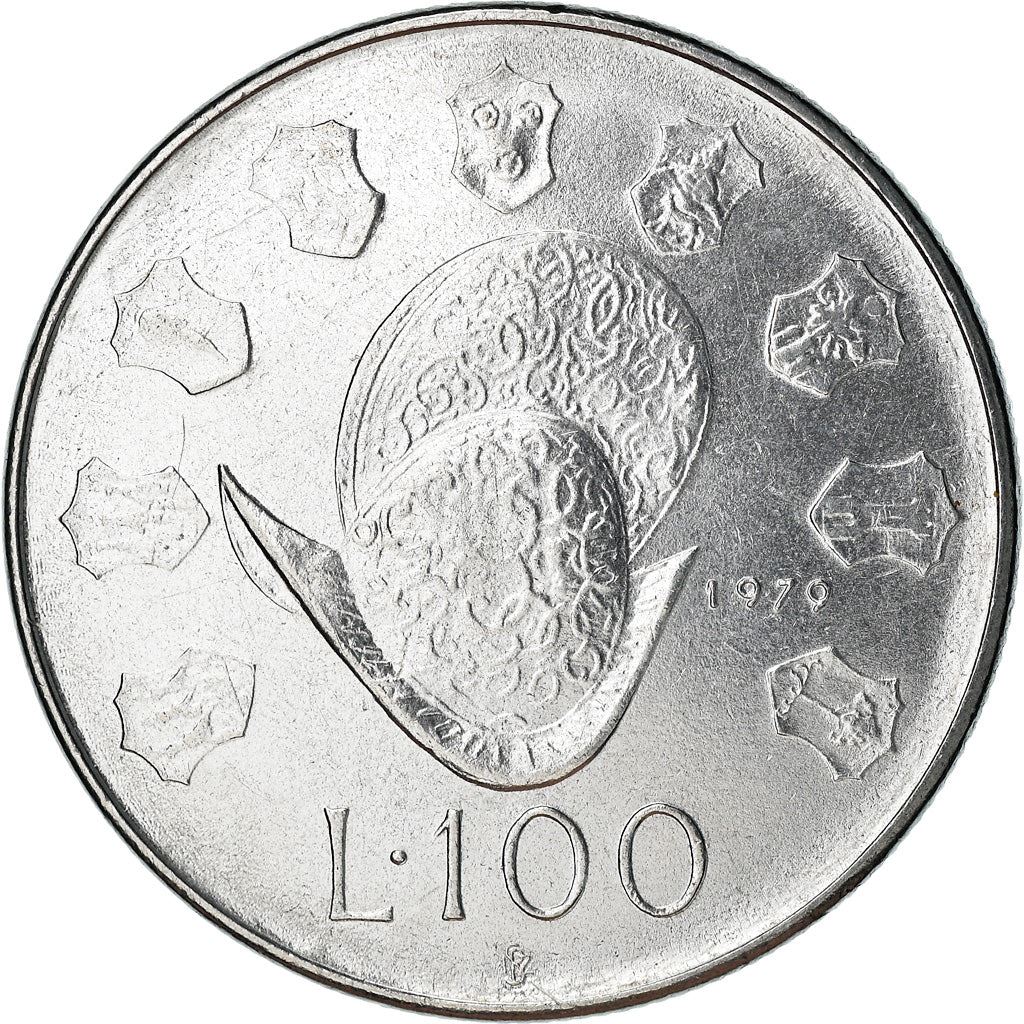 San Marino | 100 Lire Coin | Helmet | Km:95 | 1979