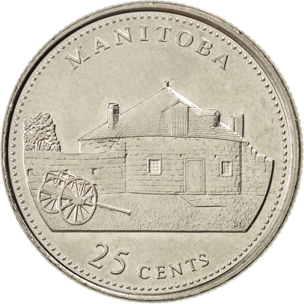 Canadá | Moneda de 25 centavos | Níquel | Manitoba | KM:214 | 1992