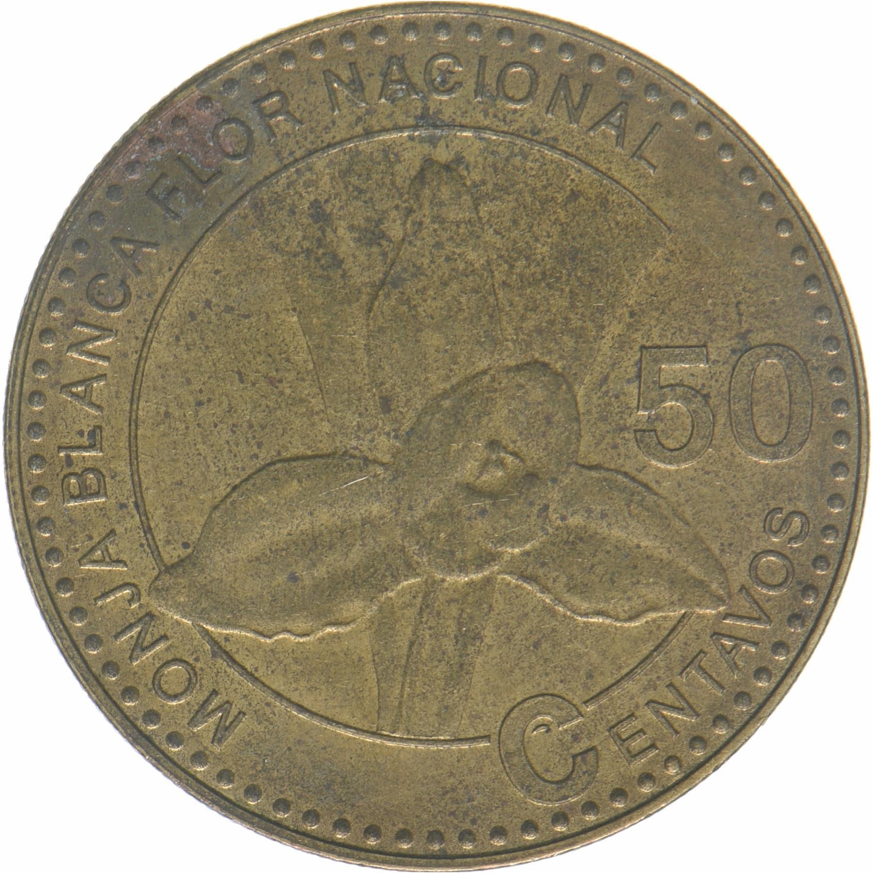 Guatemala | 50 Centavos Coin | Orchid | KM:283a | 2012 - 2024