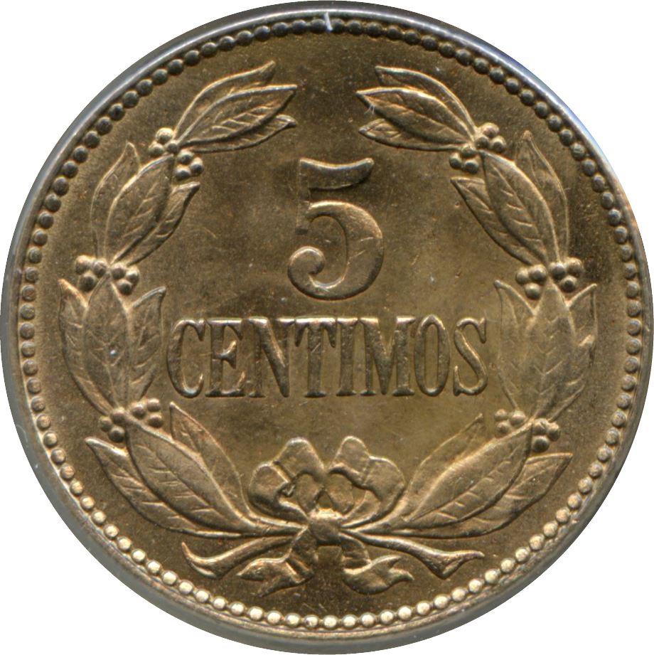 Venezuela | 5 Centimos Coin | Palomo Horse | KM27 | 1896 - 1938