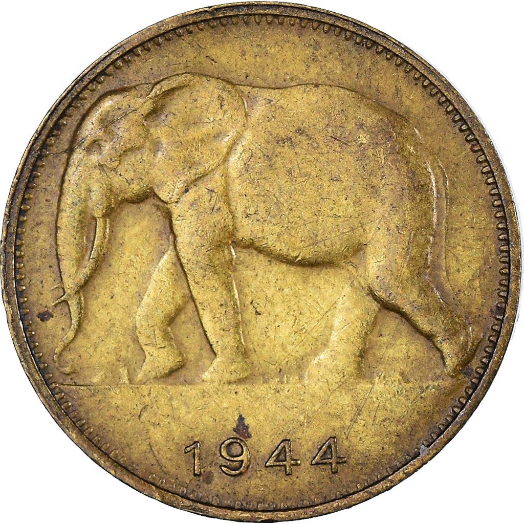 Belgian Congo | 1 Franc Coin | Elephant | Km:26 | 1944 - 1949
