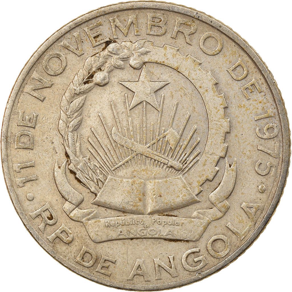 Angola | 20 Kwanzas Coin | Gear | Wreath | Km:87 | 1978