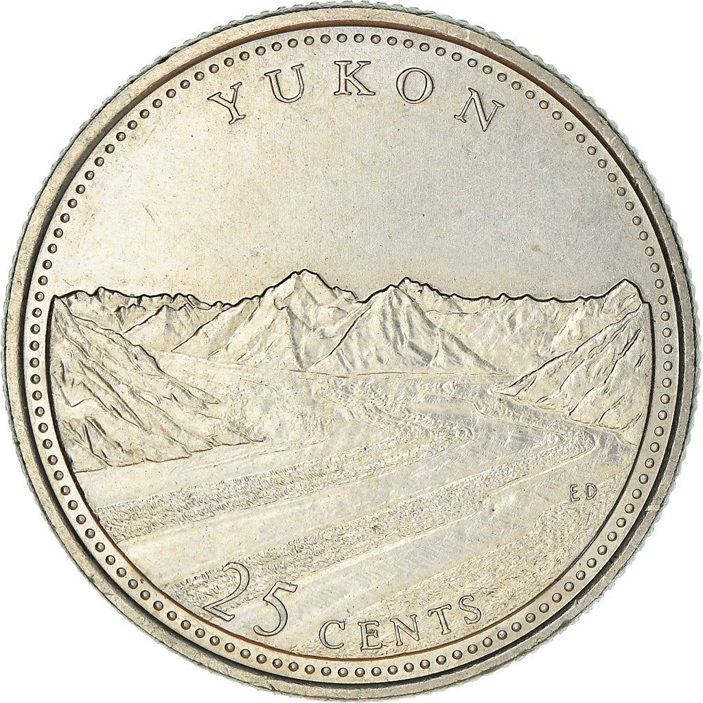 Canada | 25 Cents Coin | Yukon | Nickel | KM:220 | 1992