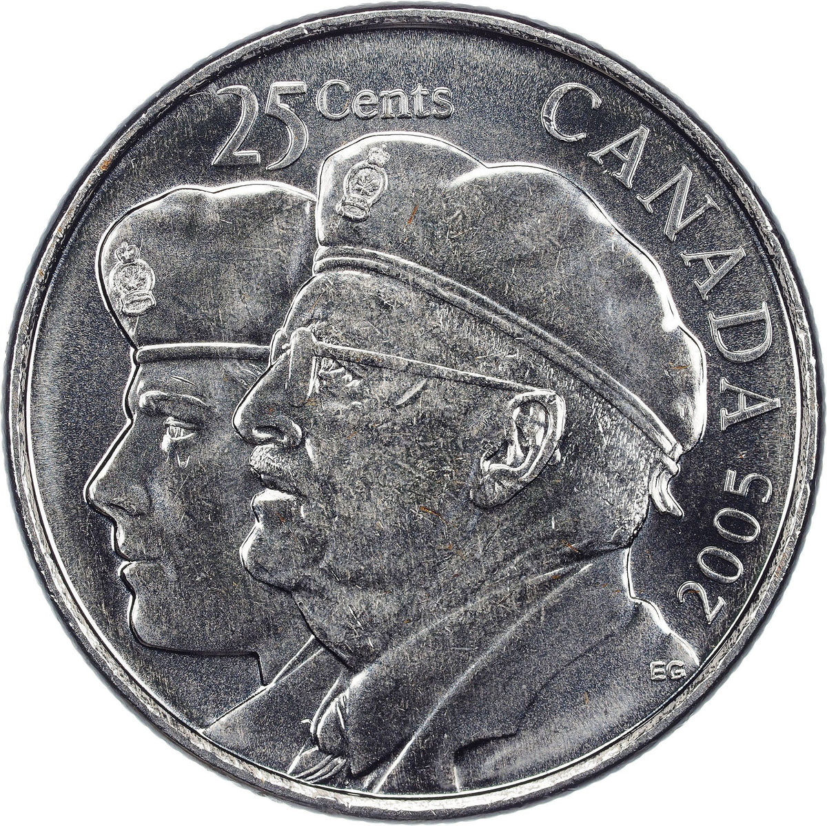 Canada | 25 Cents Coin | Year of the Veteran | Nickel plated steel | KM:535 | 2005