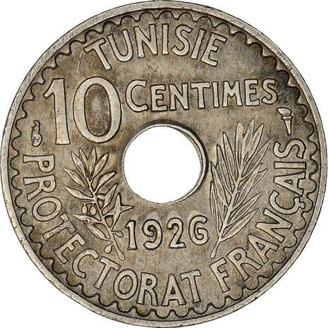 Tunisia 10 Centimes Coin | Muhammad VI | KM254 | 1926