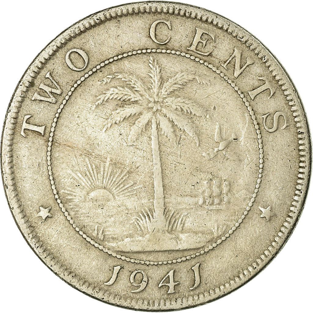 Liberia | 2 Cents Coin | Elephant | Km:12A | 1941 - 1978