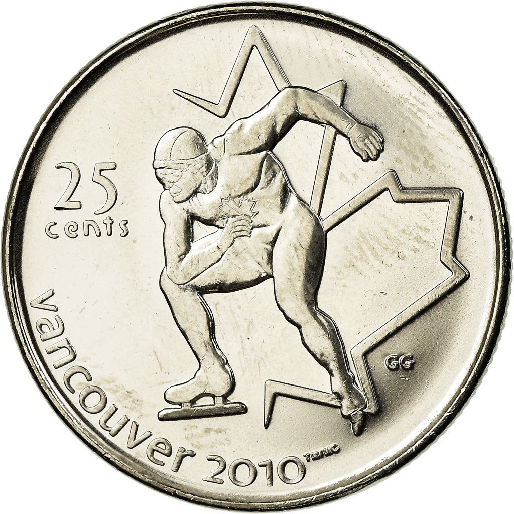 Canada | 25 Cents Coin | Nickel plated steel | Speed Skating | KM:842 | 2009