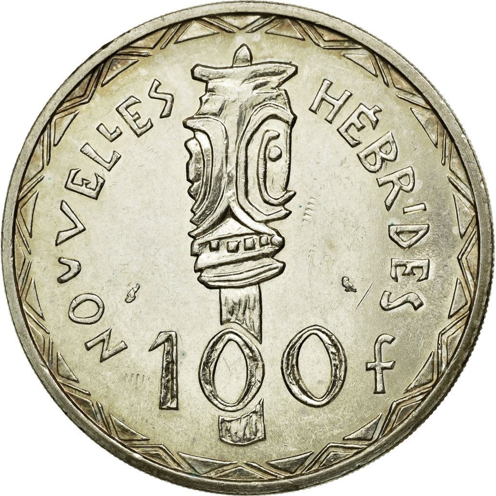 New Hebrides | 100 Francs Coin | Marianne | Bisj Totem Pole | Km:1 | 1966