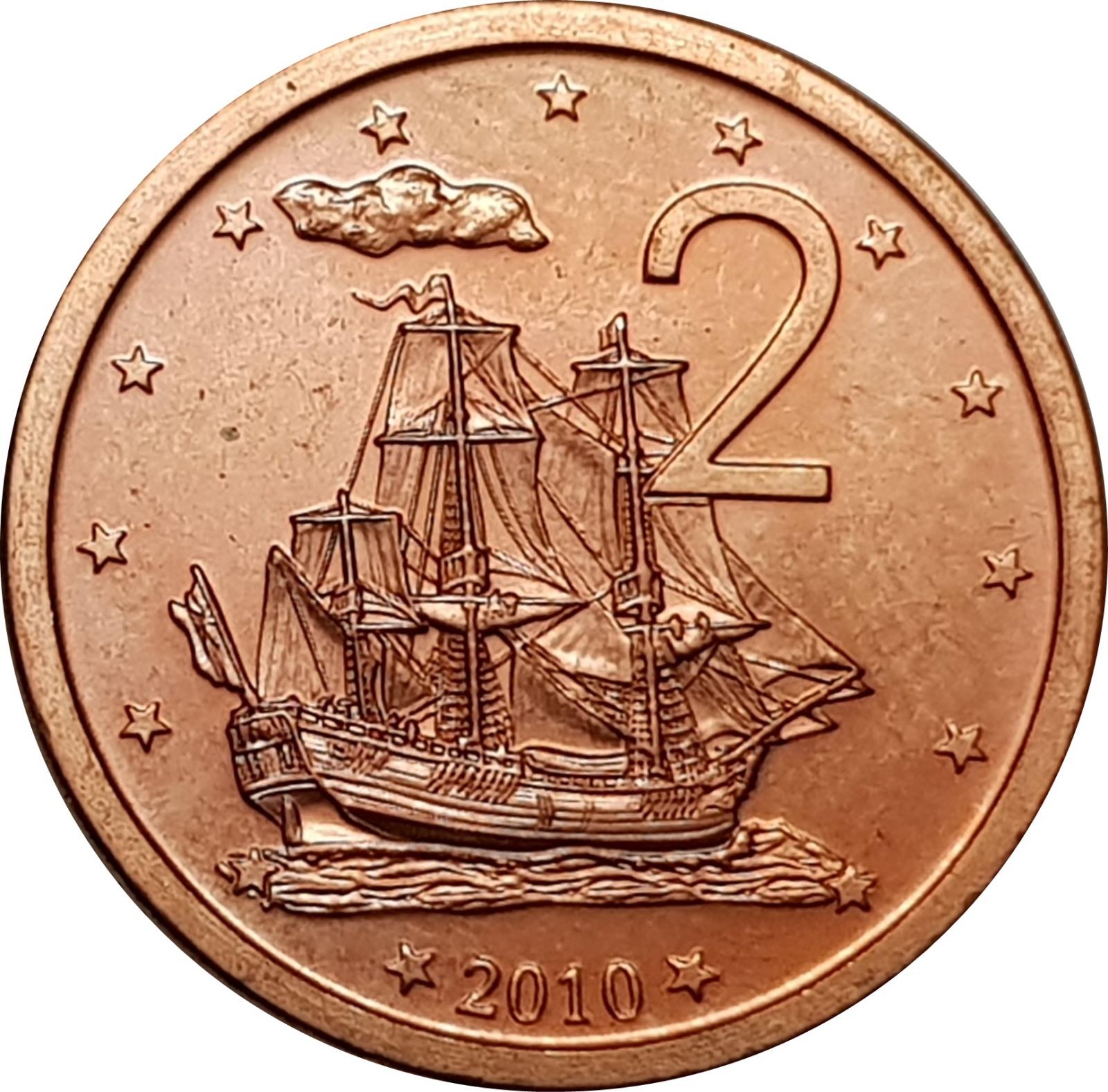 Cook Islands | 2 Cents Coin | Elizabeth II | Endeavour | Sailing Ship | KM:757 | 2010