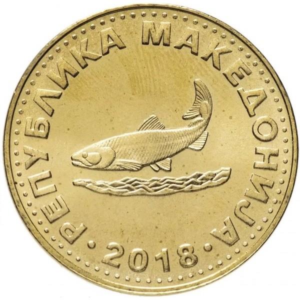 North Macedonia 2 Denari Coin | Ohrid trout | KM3a | 2018