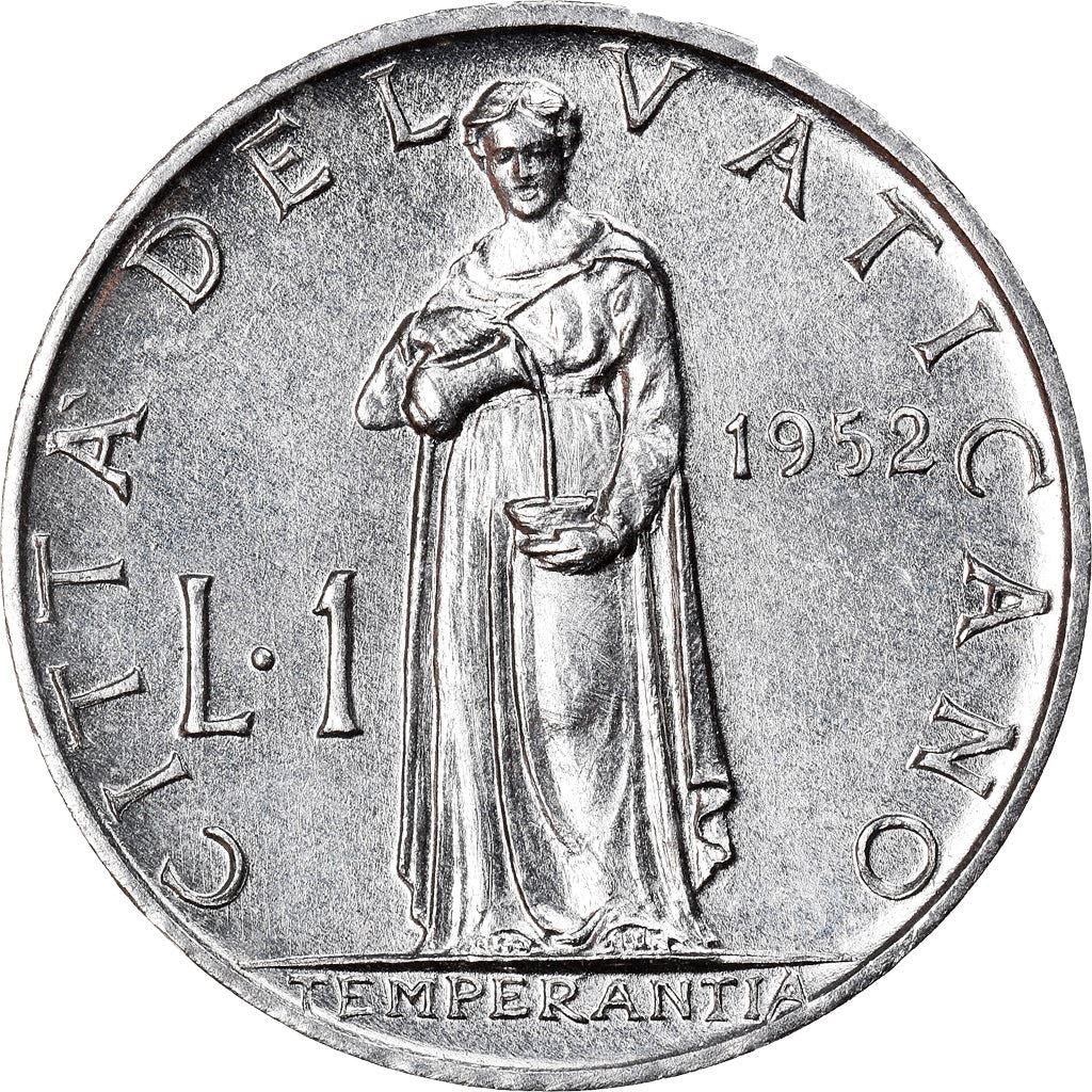 Vatican City | 1 Lira Coin | Pius XII | Km:49 | 1951 - 1958