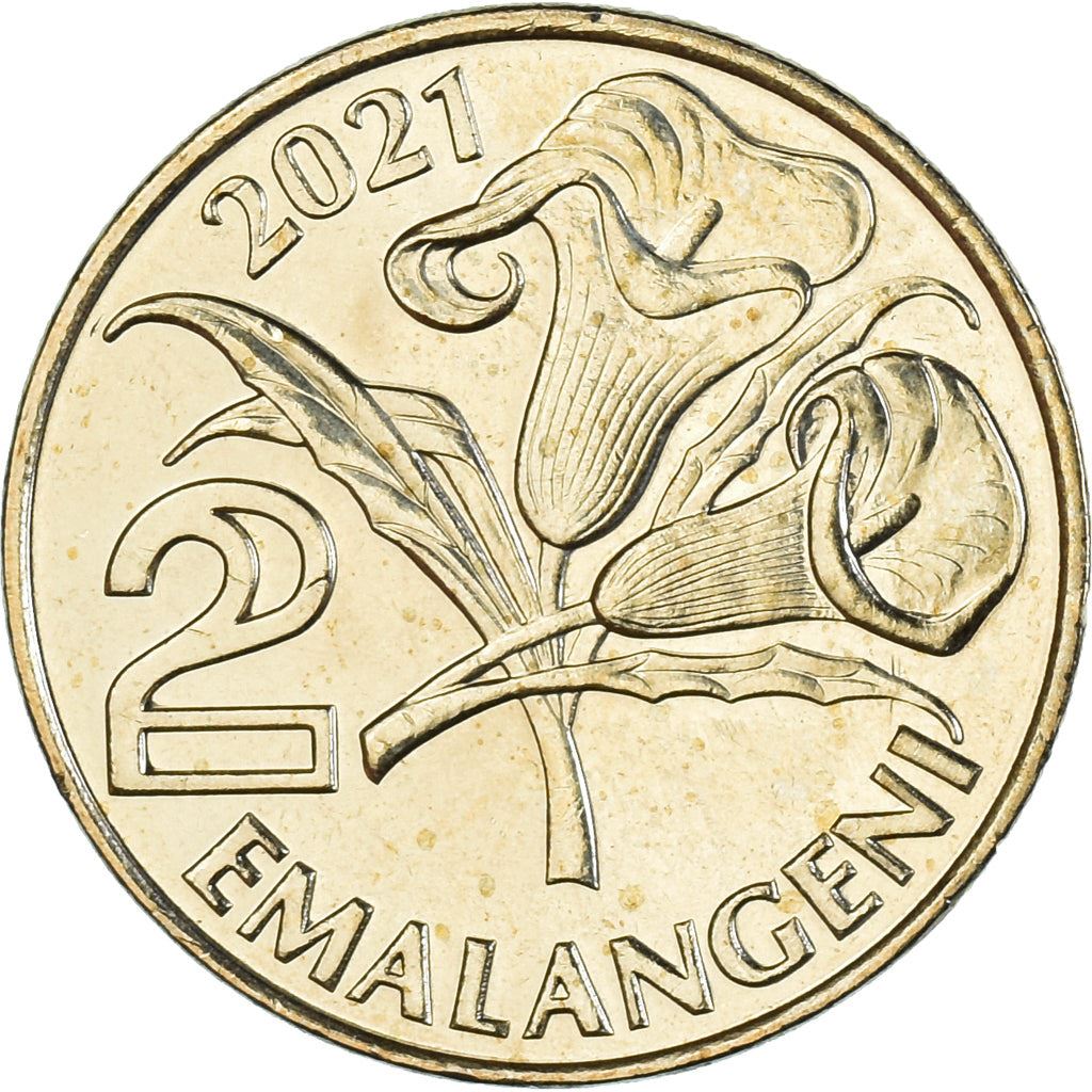 Esvatinio Karalystė | 2 Emalangeni moneta | Karalius Mswati III | Lelijos | Km:74 | 2021