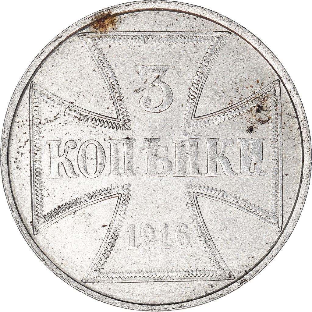 German Empire 3 Kopecks Coin | Deutsches Reich | Wilhelm II | Military Coinage | KM23 | 1916