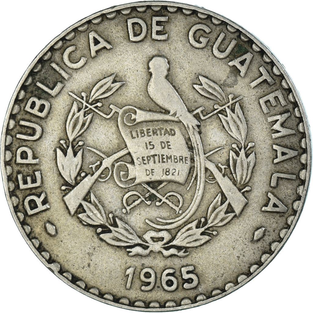 Guatemala | 25 Centavos Coin | Native bust | Km:268 | 1965 - 1966