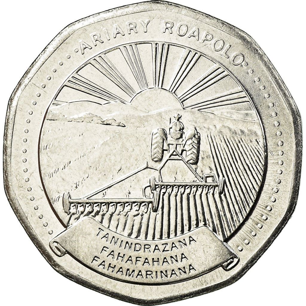 Madagaskaras | 20 Ariarių moneta | Žvaigždė | Traktorius | Ūkininkas | Km:24.1 | 1994