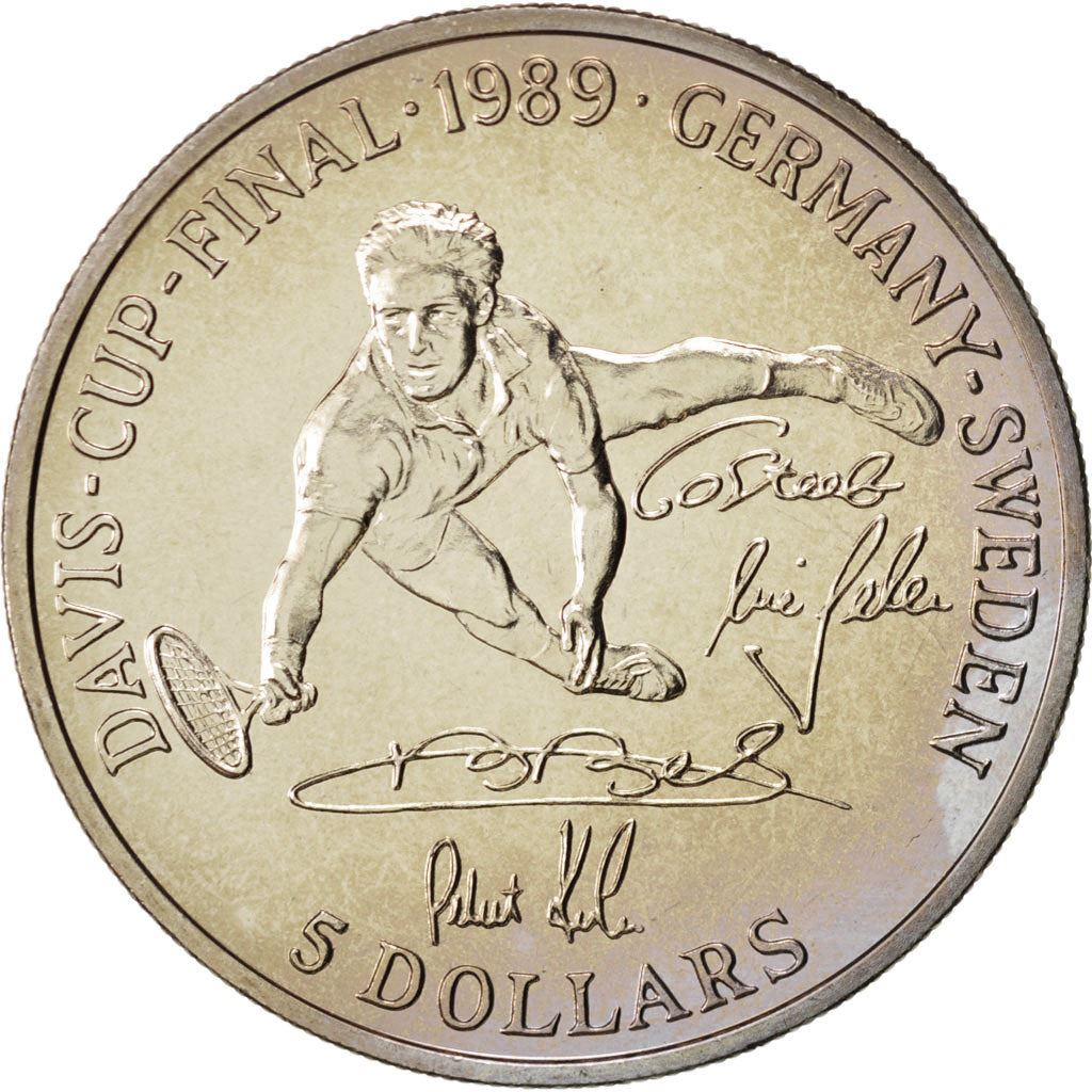 Niue | 5 Dollars Coin | Davis Cup | Km:24 | 1989