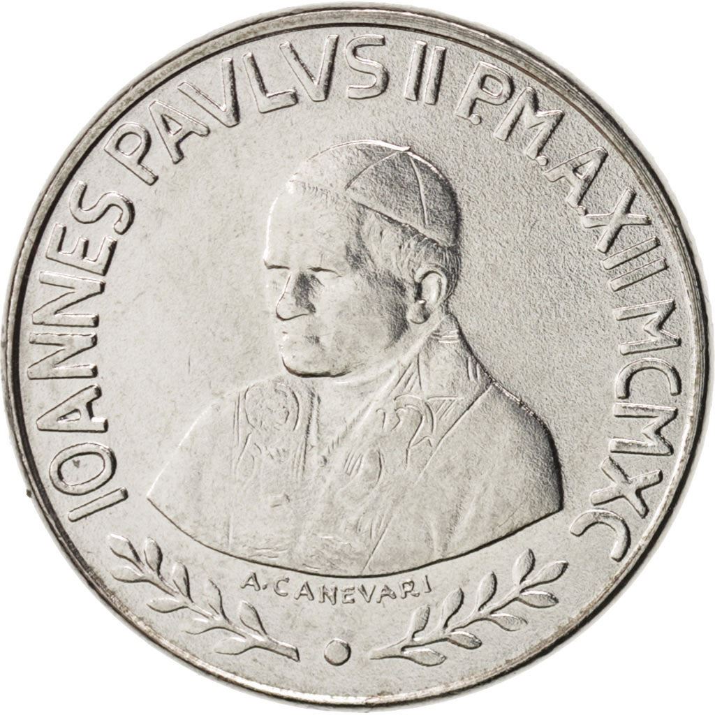 Vatican City | 100 Lire Coin | St. Benedict | Km:223 | 1990