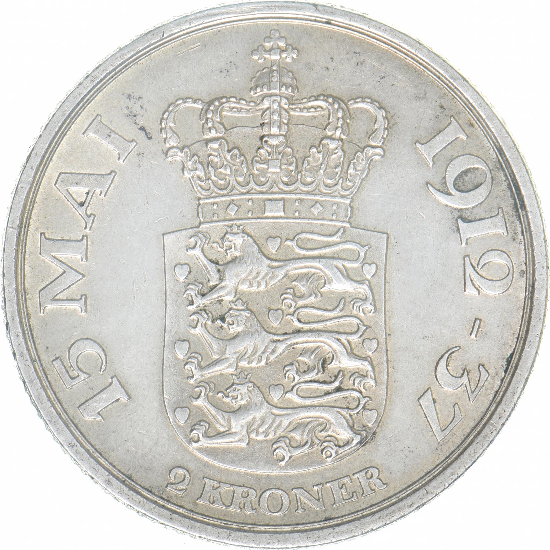 Denmark | 2 Kroner Coin | Christian X | KM:830 | 1937