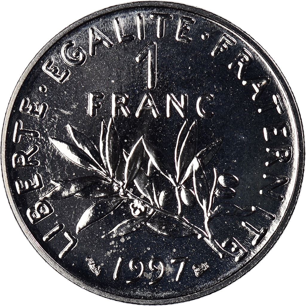 French 1 Franc Coin | Signature D'AP. O.ROTY | proof | KM925.2 | France | 1991 - 2001