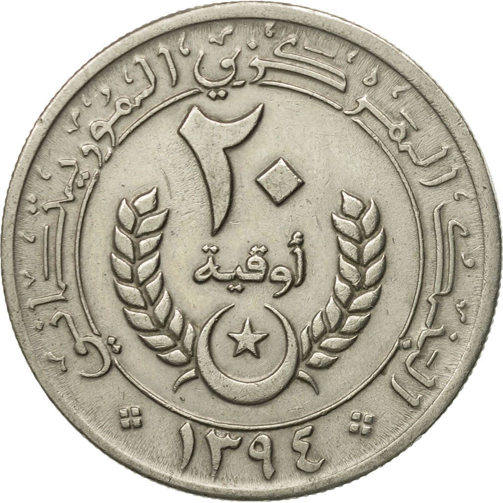 Mauritania | 20 Ouguiya Coin | Coat of Arms | Km:5 | 1973 - 2003