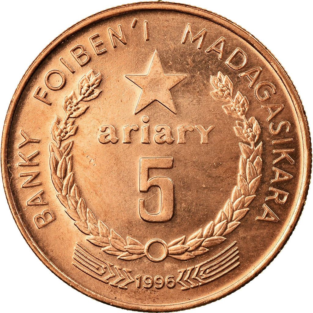 Madagascar | 5 Ariary Coin | Star | Rice | Km:23 | 1994 - 1996