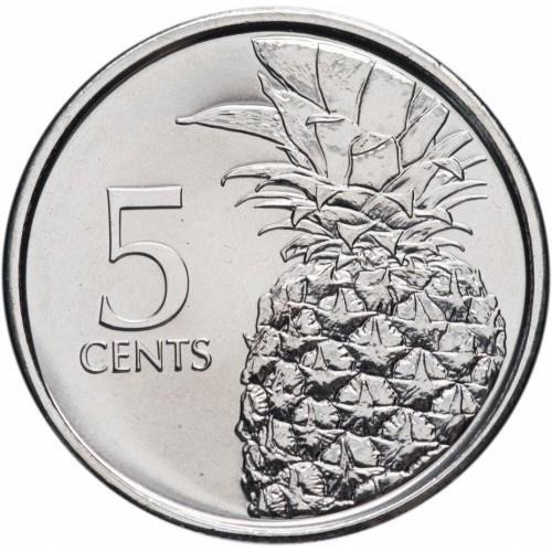 Bahamas | 5 Cents Coin | Pineapple | Flamingo | Marlin | KM221 | 2015 - 2016