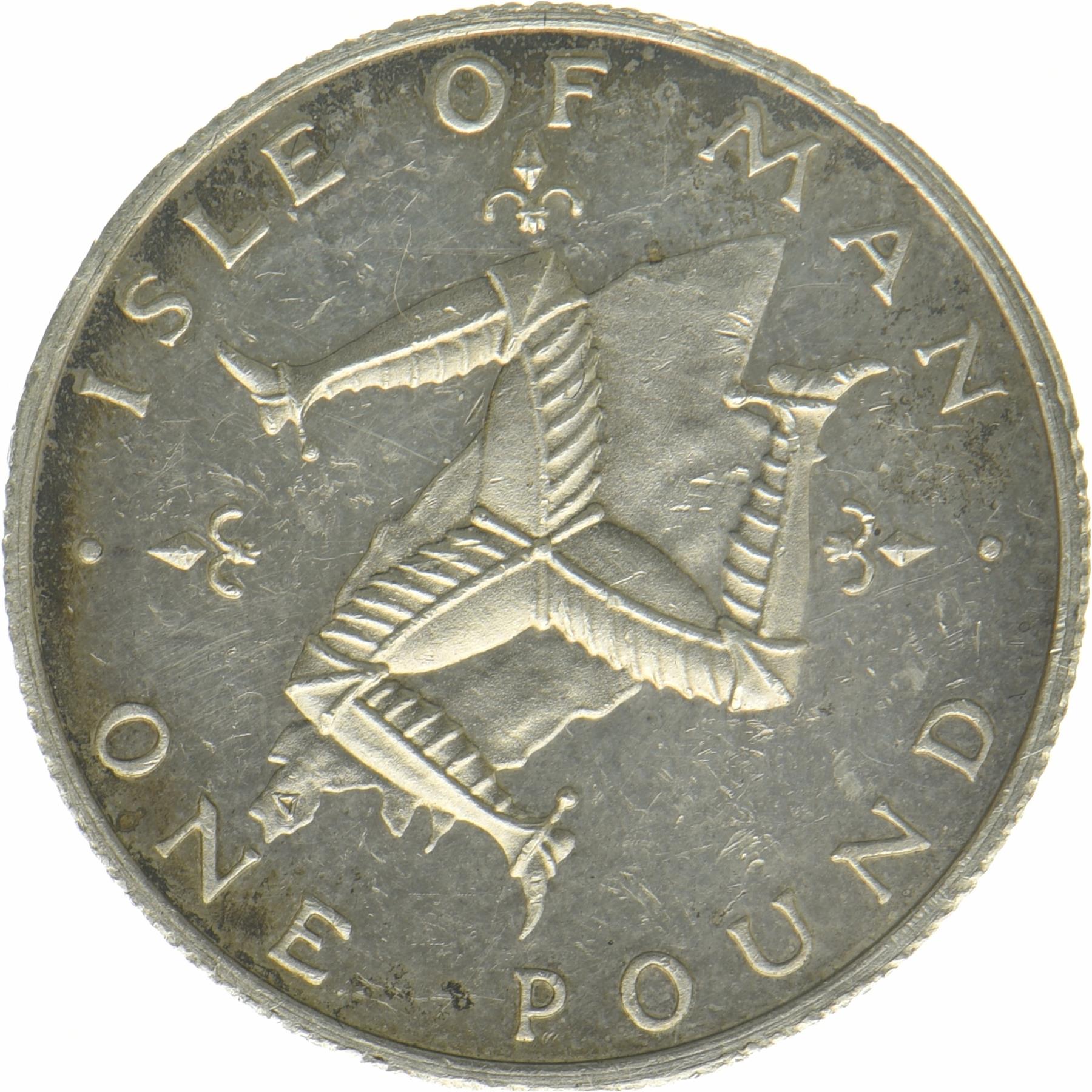 Isle of Man | 1 Pound Coin | Triskelion | KM:44a | 1978 - 1982