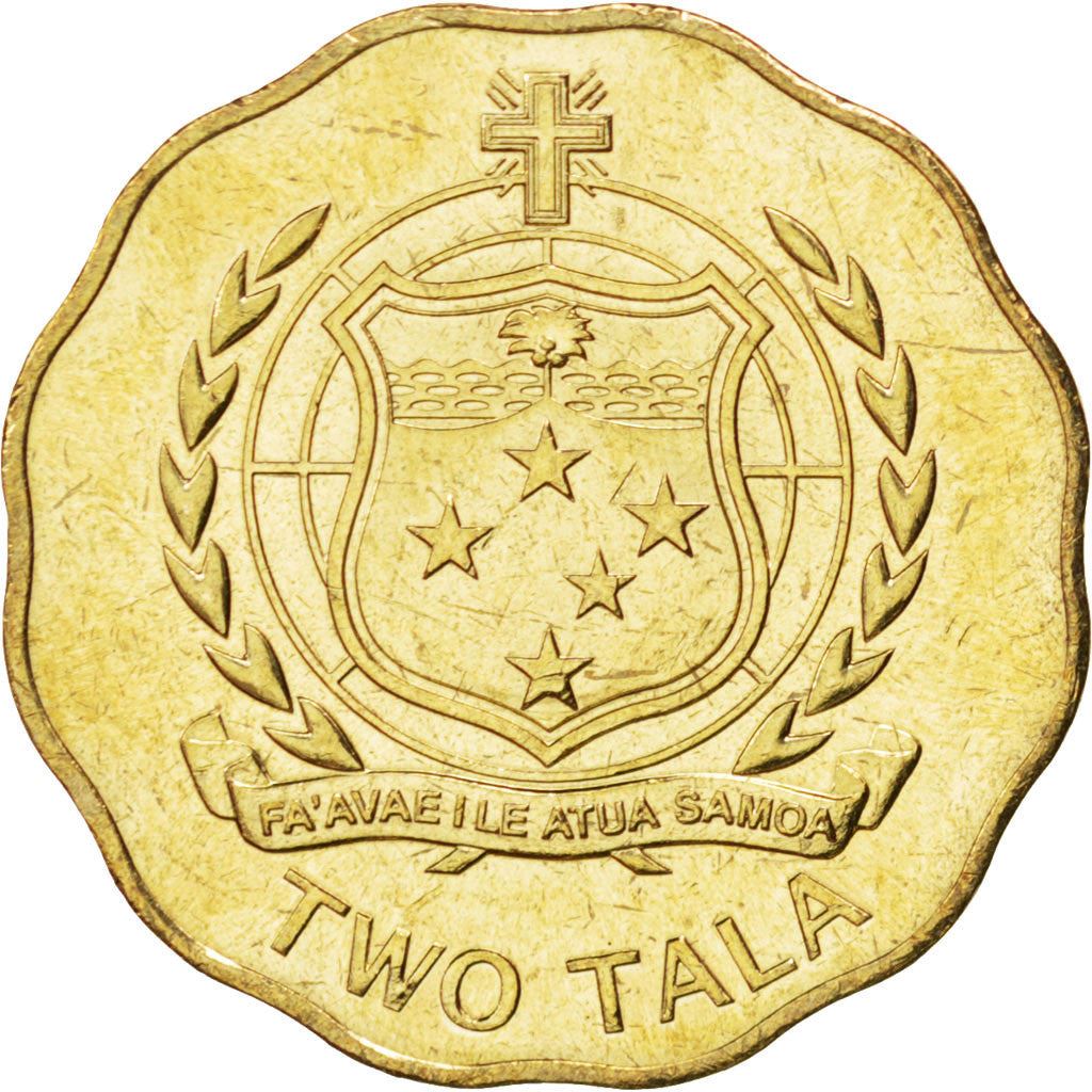 Samoa | 2 Tala Coin | Tui Atua Tupua Tamasese Efi | Shield | Cross | KM:178 | 2011 - 2015