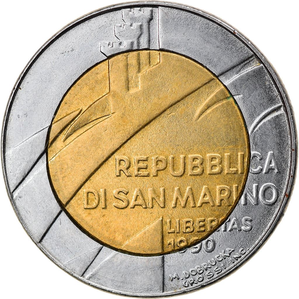 San Marino | 500 Lire Coin | Anniversary of San Marino | Km:256 | 1990