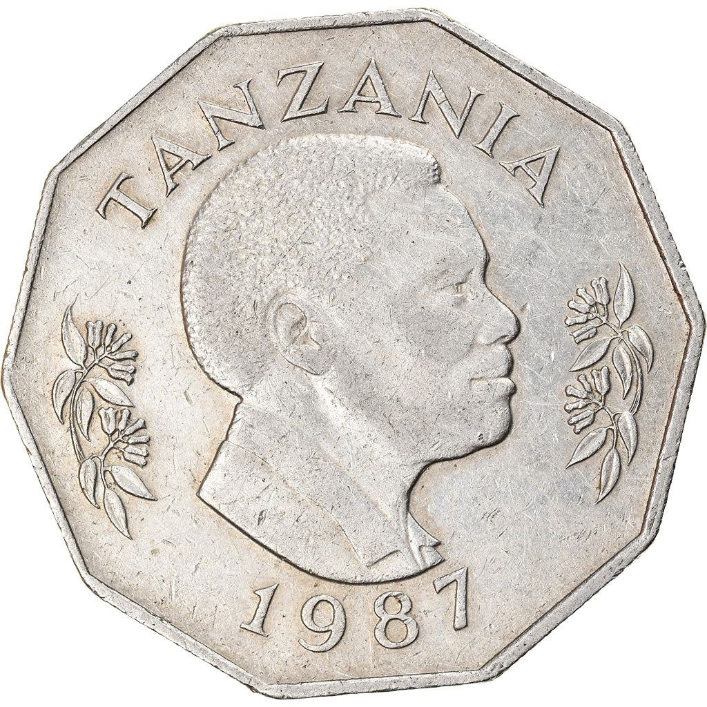 Tanzania | 5 Shilingi Coin | Bananas | Maize | Cattle | Grains | Km:23 | 1987 - 1989