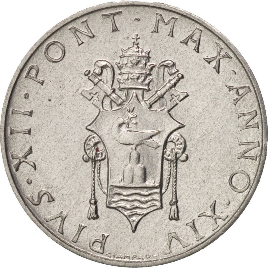 Vatican City | 1 Lira Coin | Pius XII | Km:49 | 1951 - 1958