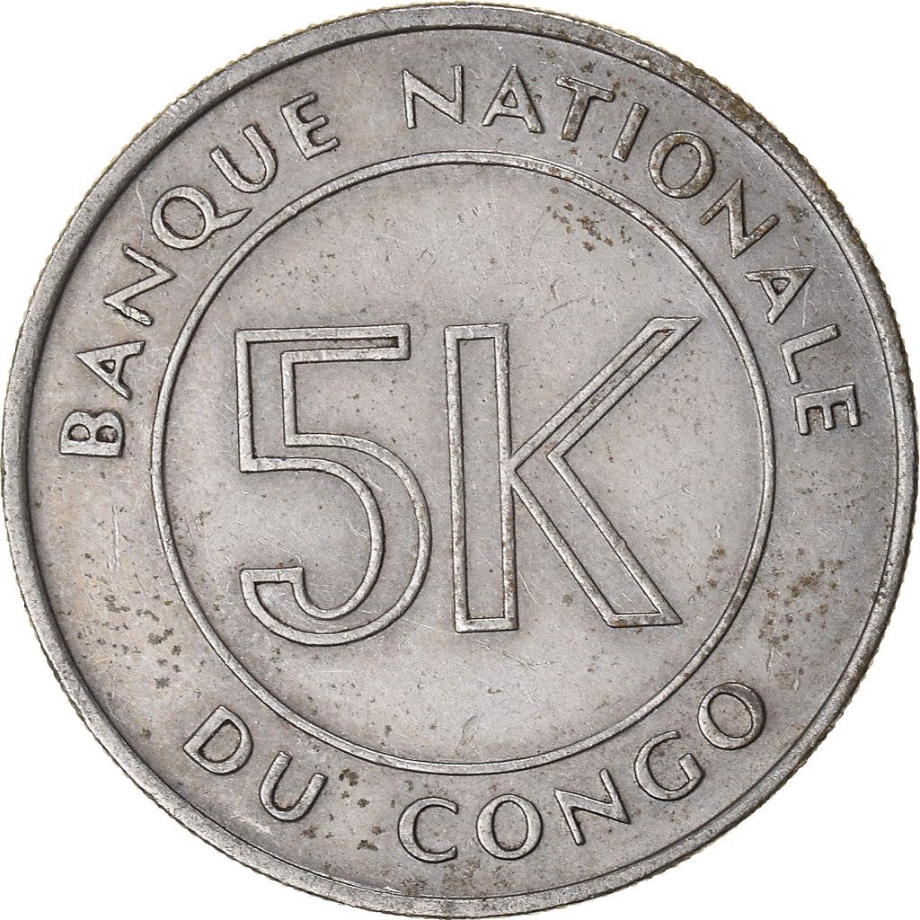 Congo-Leopoldville | 5 Makuta Coin | Mobutu Sese Seko | Km:9 | 1966 - 1977