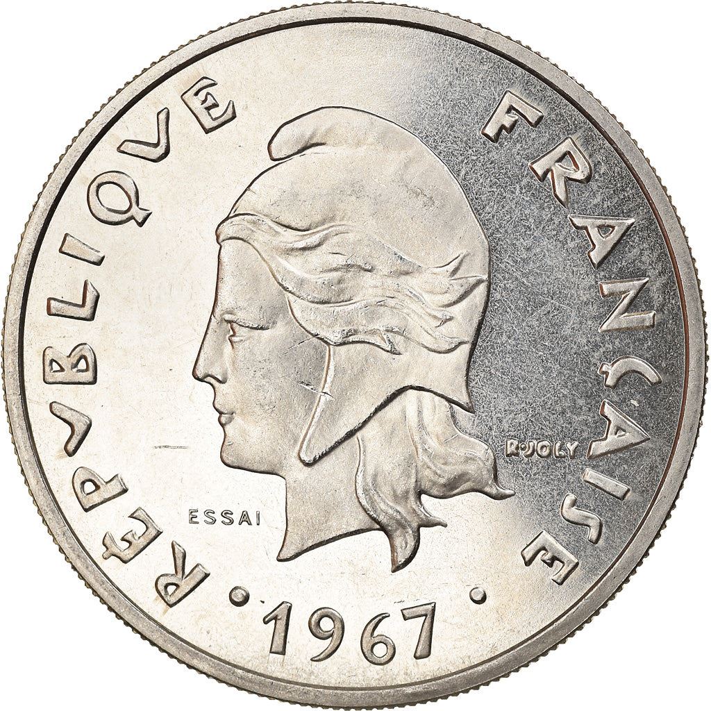 New Hebrides | 20 Francs Coin | Marianne | Native Mask | Snails | Km:3.1 | 1967 - 1970